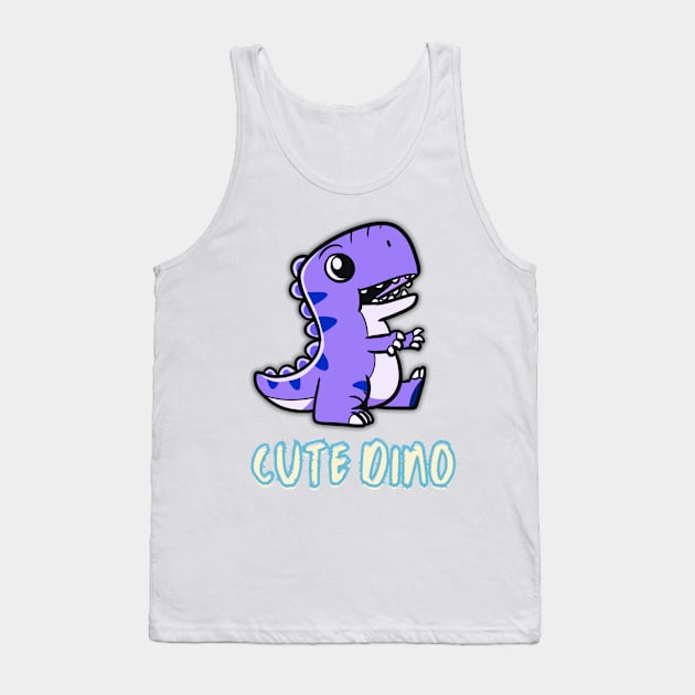 cute dino Tank Top by bahullah_art